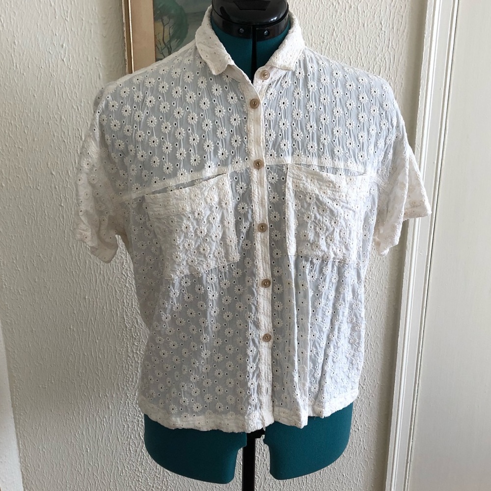 Madewell Daisy Embroidered Portside Shirt